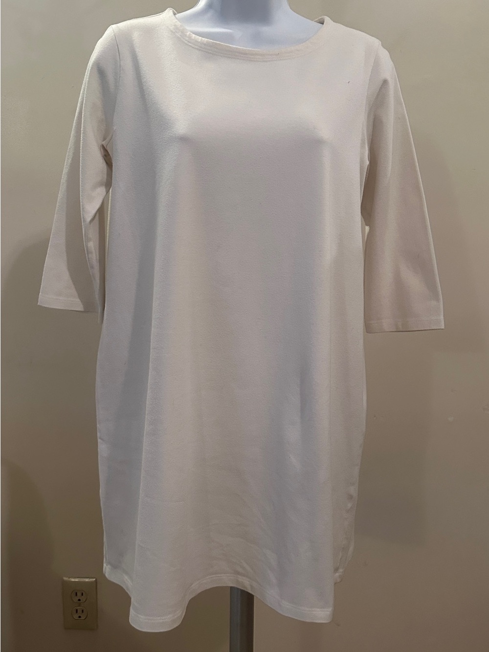 Eileen Fisher Cream Midi Shift Dress